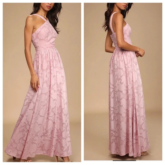 New! Lulus Love and Beyond Mauve Pink Burnout Floral Maxi Dress 33110 - Picture 1 of 16